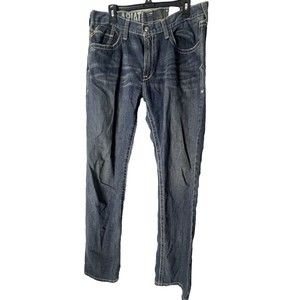 ARIAT M5 Slim Stackable Straight Leg Jeans sz 34/36 White/Tan stitch  Cotton